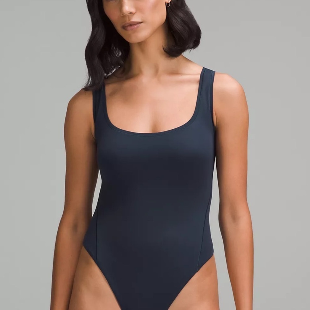 Lululemon Wundermost Nulu Sq. Neck Sleeveless Bodysuit Black